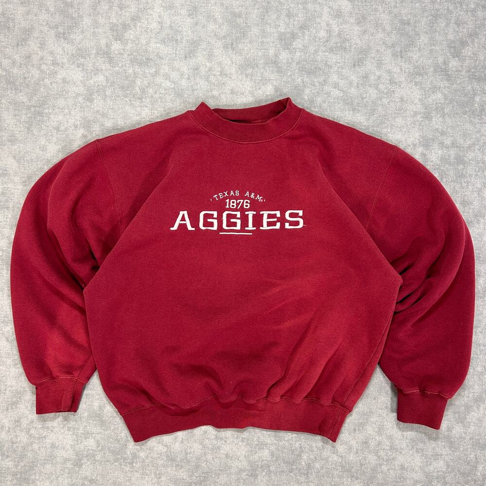 VTG Red Oak Sportswear Texas A&M Aggies burgundy faded crewneck sweatshirt mns M
